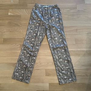 Shimmery reptile print pants